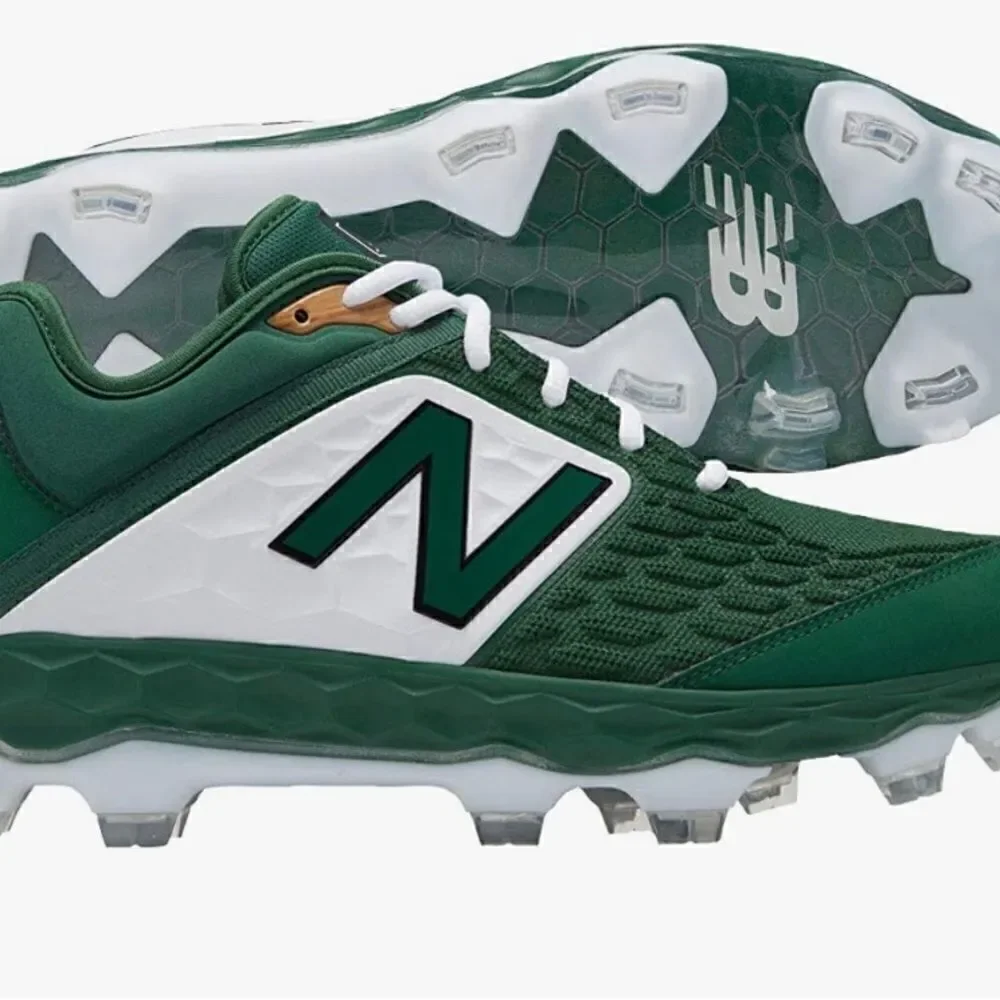 New Balance 3000 V4 Metal Baseball Cleats Green/White sz 17